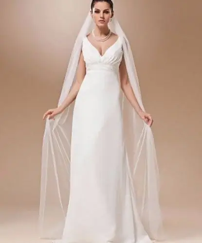 

New White Ivory 1T Wedding Bridal Fingertip Veil Bride Cathedral Veils With Comb