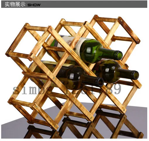 Складная деревянная стойка для вина держатели бутылок напитков по уходу за