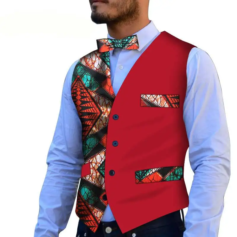 12 Real New Bazin Dress African For Spring And Summer African Men Cotton Plus Size Suit(shirts+vest) M-6xl - Цвет: 12