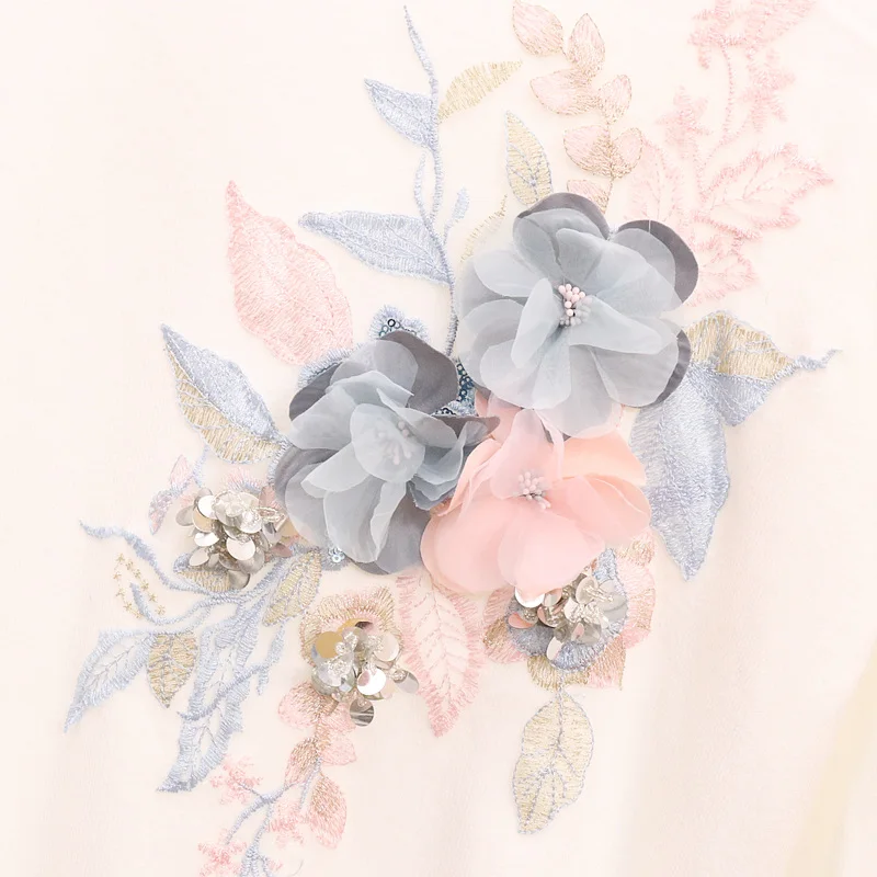 

Autumn 2020 Woman's New Embroidered Sequins Flowers Knitted Sweaters Blouses + Jeans Suit Women Two-piece Lady Denim Pants Sets