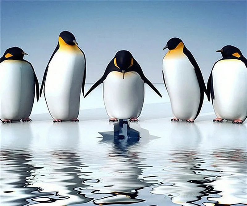 CAMMITEVER Drill Diamond 5D DIY Painting Penguin Embroidery Cross Stitch Rhinestone Mosaic Decor Gift | Дом и сад