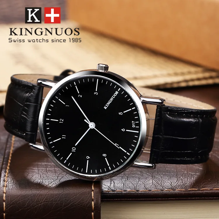 Новые оригинальные KINGNUOS модные повседневные мужские наручные часы простые