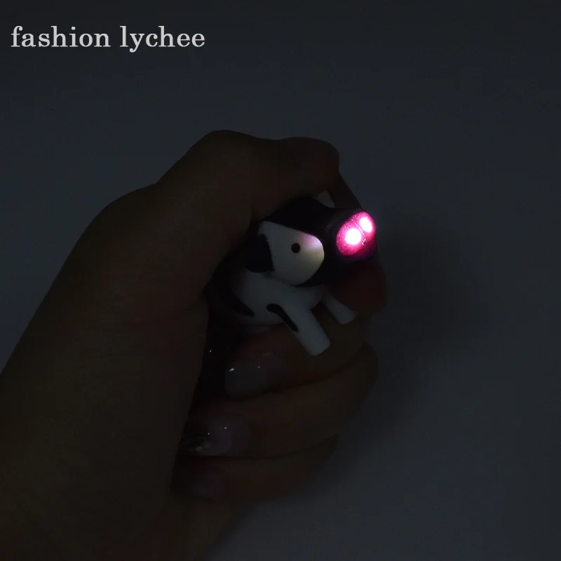Модный брелок lychee с милыми светодиодами из коровьей кожи пластиковый для ключей