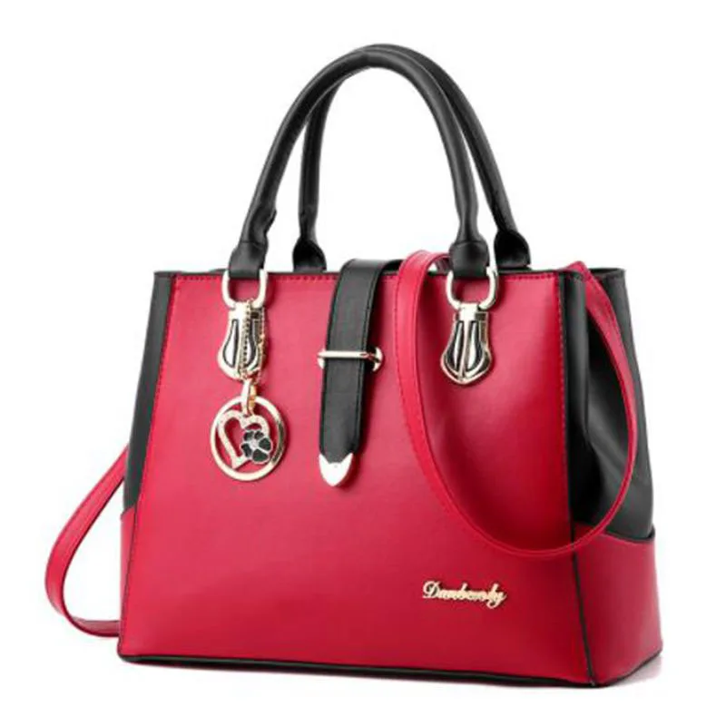 Вместительная кожаная сумка для женщин милые дамские сумочки сумки через плечо