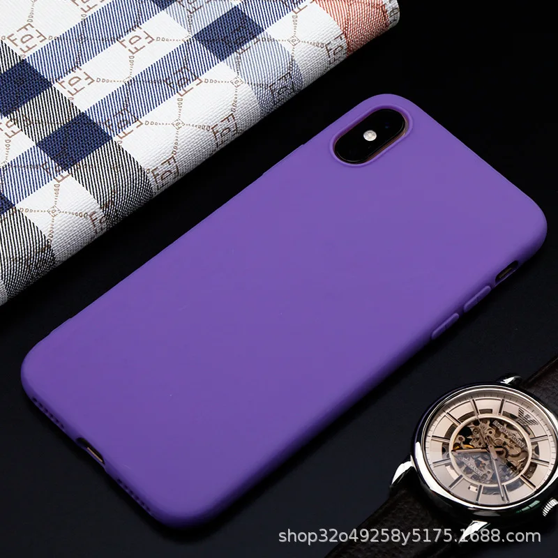Purple Роскошный мягкий силиконовый чехол карамельного цвета для iPhone XS Max XR X 10 8 7 6 5 S 5S 5SE 6S Plus 7Plus 8Plus 6Plus чехол для задней панели сотового телефона - Цвет: Purple