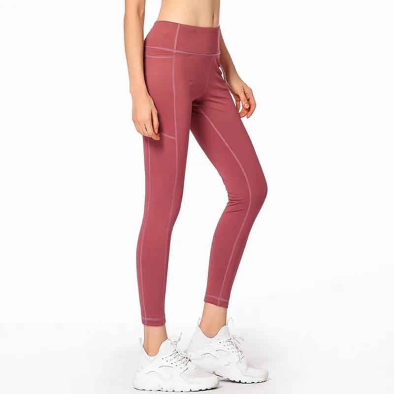 Women's Autumn Winter Sport Pants Hips Raise Fitness Running Sweatpants High Waist Solid Ankle-length Patchwork Yoga Leggings | Спорт и