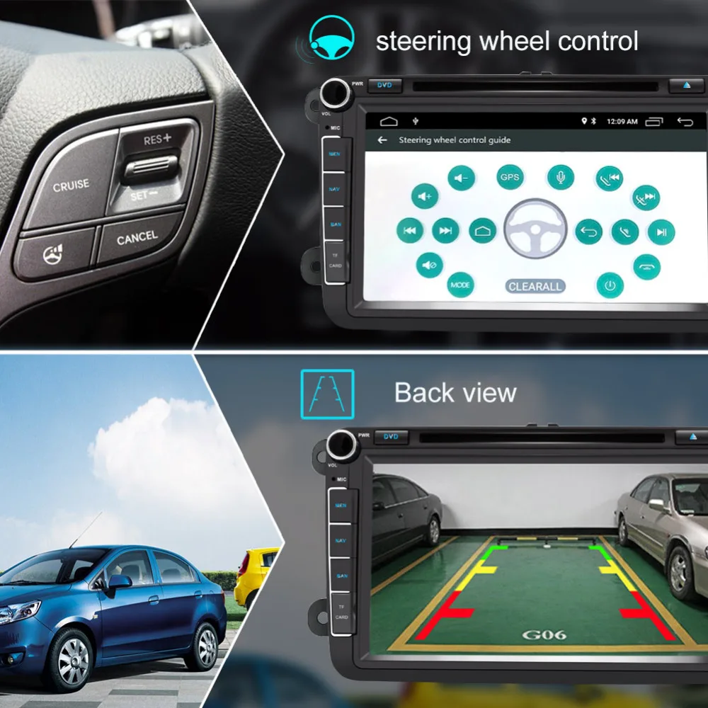 Автомагнитола Junsun 2 din мультимедийный dvd плеер для VW Volkswagen Golf Passat leon Tiguan Polo Octavia Skoda