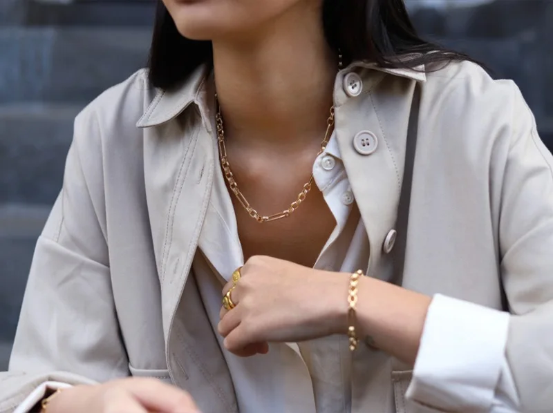 Copper brass chain necklace clavicle contracted rock metal | Украшения и аксессуары