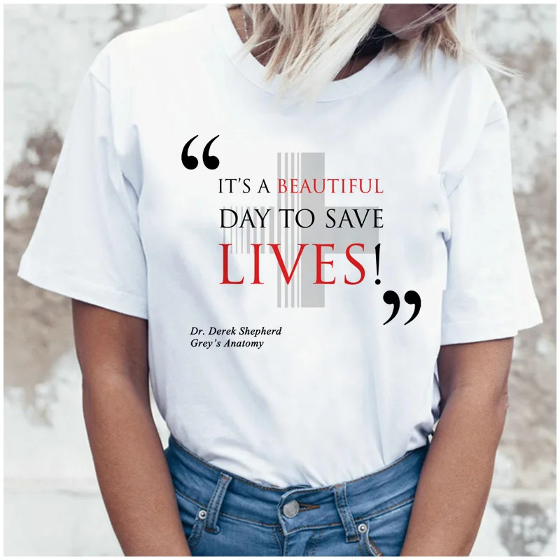 2393 GREYS Anatomy You're My Person новая футболка женская футболка корейский стиль harajuku Женская ulzzang Эстетическая футболка рубашка - Цвет: 2393