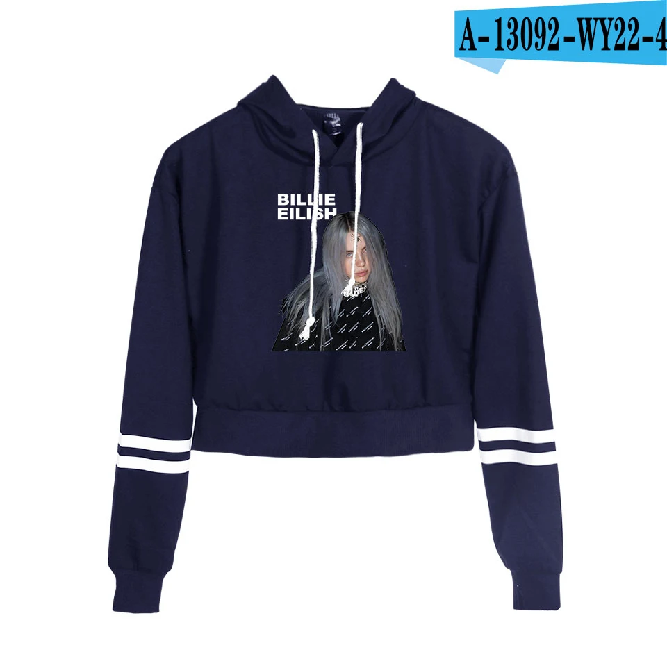 Billie Eilish, новинка, худи, Женская толстовка, одежда с капюшоном, Харадзюку, худи с принтом, уличная одежда, топ размера плюс, толстовки, повседневные - Цвет: navy