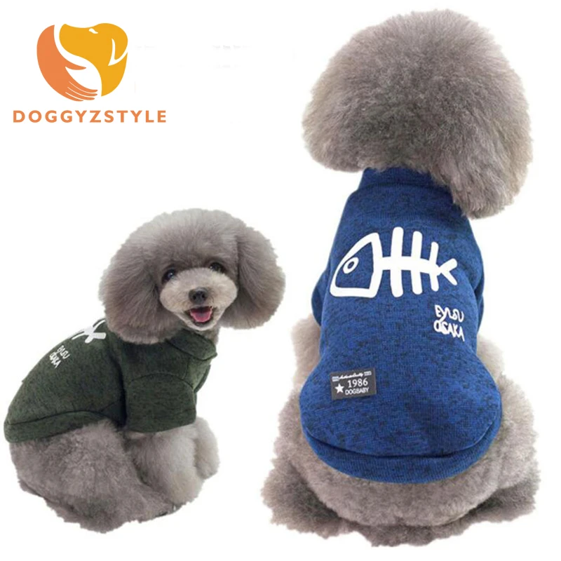 Fishbone/пальто для собак с принтом сезон осень зима теплая куртка питомцев С