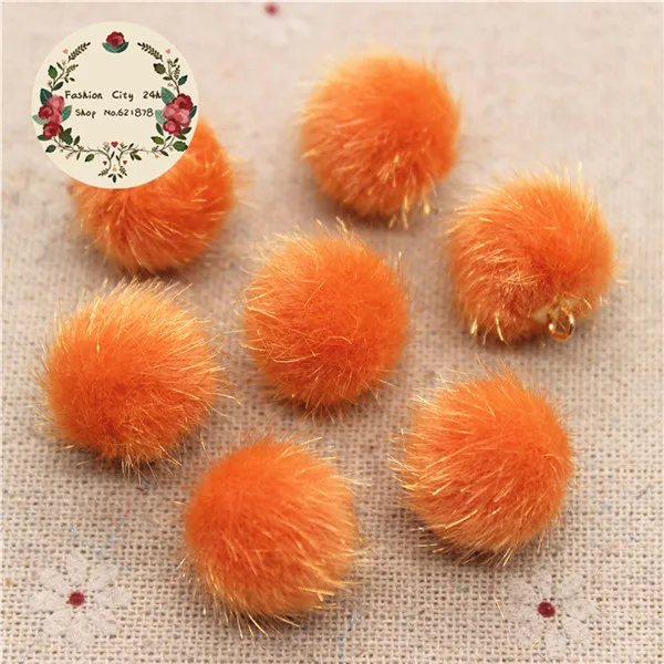 20pcs 20 шт 16 мм смешанные цвета, покрытая тканью, круглая подвеска из бисера для рукоделия/рукоделия - Цвет: 20pcs