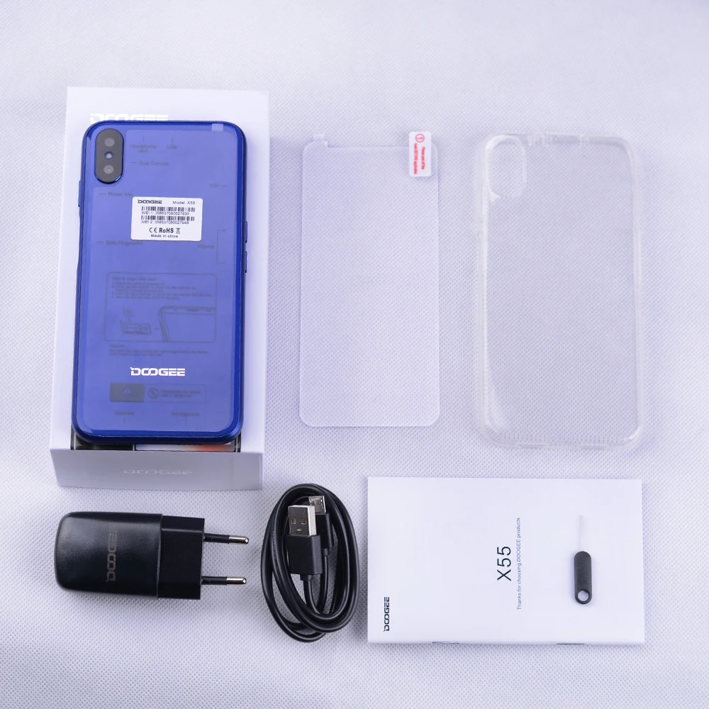 DOOGEE X55 смартфон 5 дюймов 18:9 Экран четыре ядра мобильный телефон 2800 мА/ч Android7.0