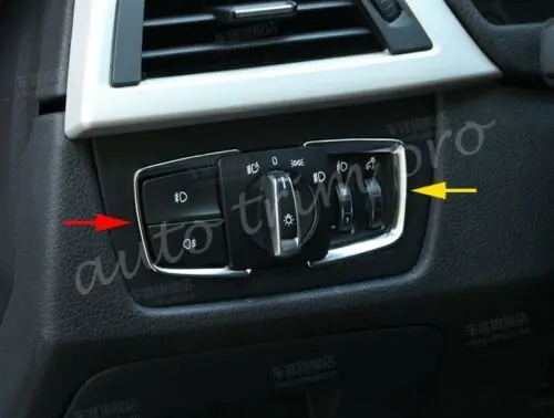 2X хромированная крышка переключателя света для BMW X5 3 4 серии F30 F34 F33 F32 F36 запчасти