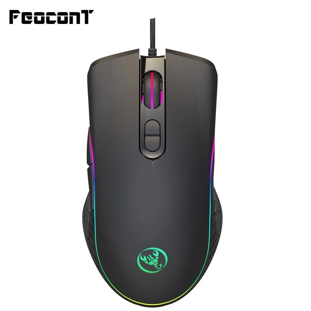 

Gaming Mouse Wired 6400DPI 4-level Adjustable Mice Gamer 7 Button RGB LED Color Backlit Opto-electronic Mouse For PC Pro Gamer