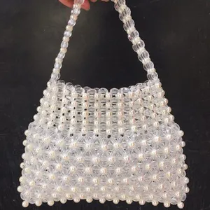 Женская сумка-тоут ручной работы, с жемчугом, Роскошная сумочка, Маленькая вечерняя сумочка, модный винтажный кошелек для женщин, шикарная брендовая сумка