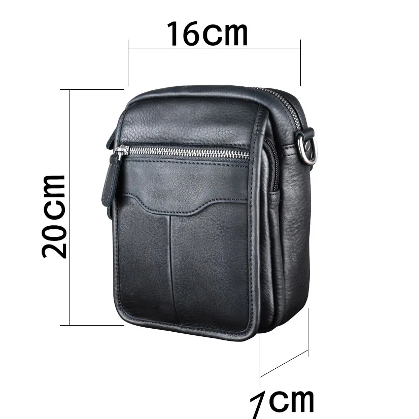 

AETOO Retro leather shoulder bag men's first layer leather waist bag outdoor leisure pockets multi-function leather small bag