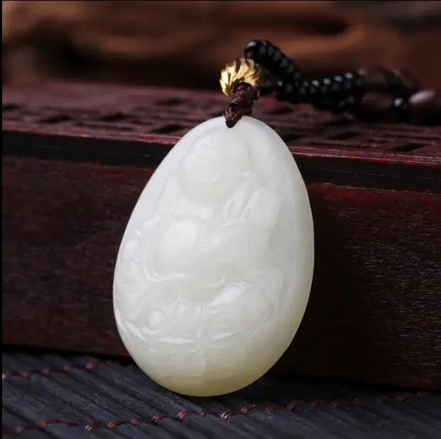 Hetian Yuqing Bai Yu Guanyin Будда Гонг Гуаньинь общественные кулоны Мужчины и женщины