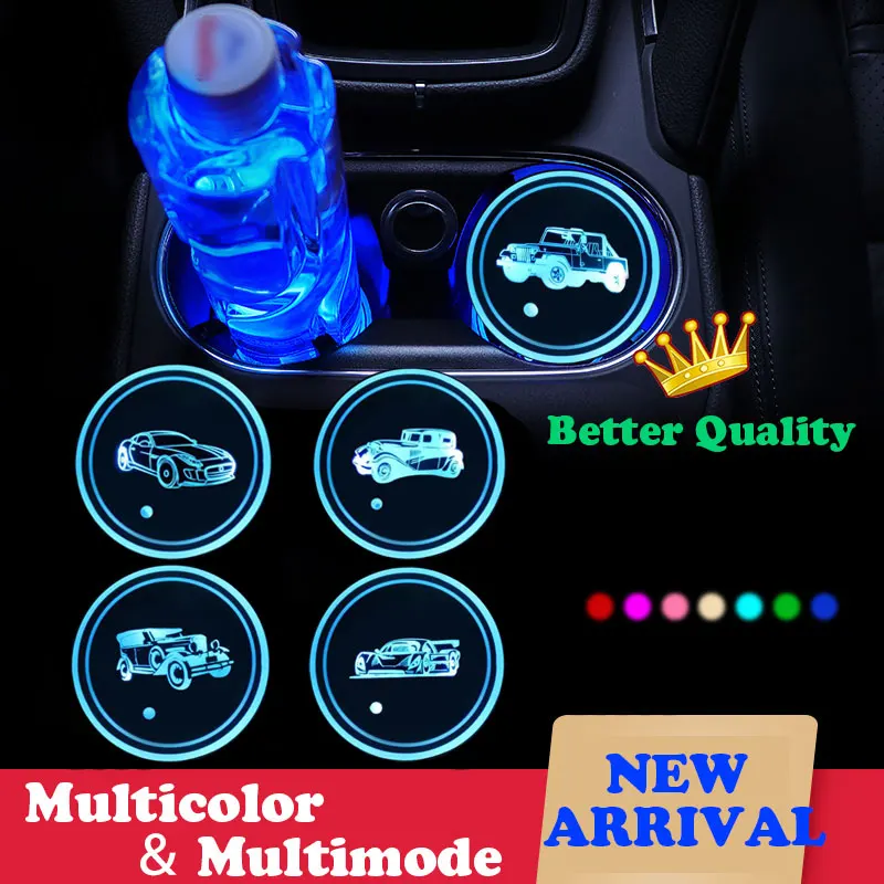 2 шт. Универсальный светодиодный Автомобильный держатель для чашки с логотипом