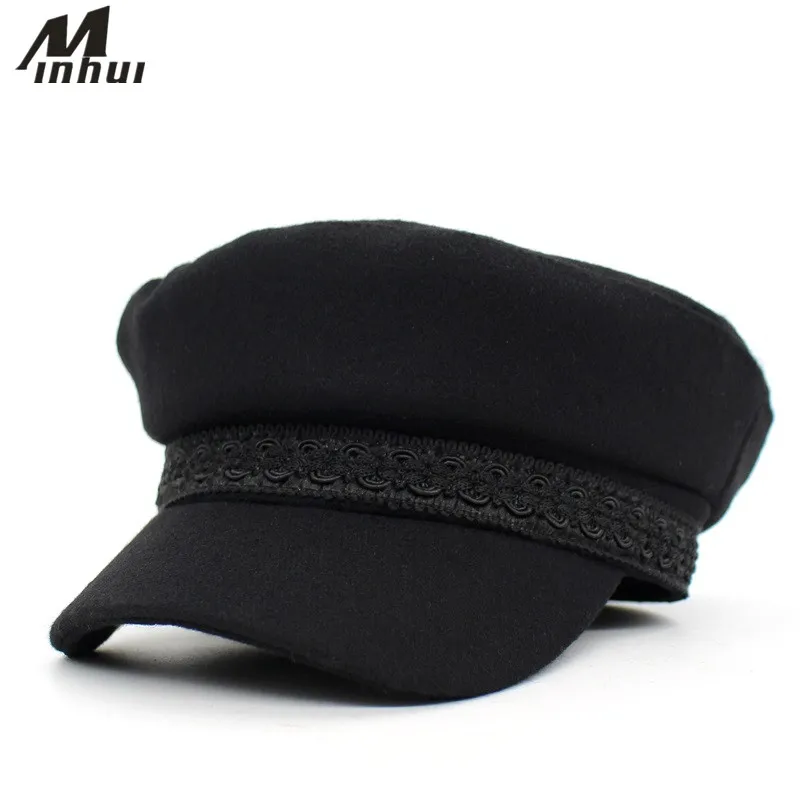 Minhui 2018 Новая модная кружевная черная шляпа женские военные шляпы Gorras женская