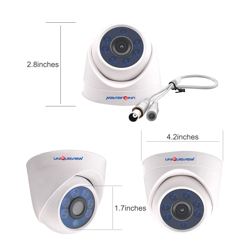 Дешевая 1/2MP AHD CVI TVI аналоговая 4 в 1 комнатная пластиковая купольная камера ночного