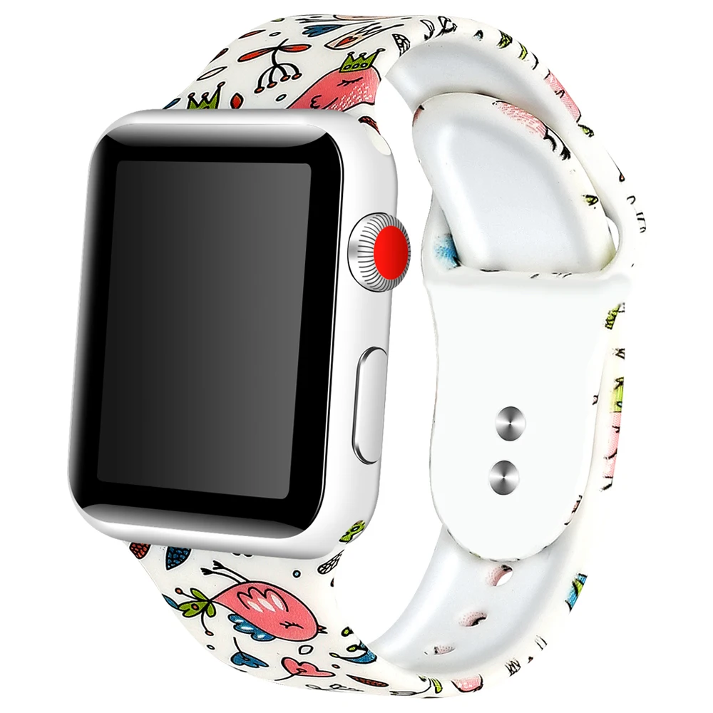 Мягкий силиконовый ремешок для наручных часов Apple Watch 1/2/3/4 серии 38 мм 42 40 44 iwatch