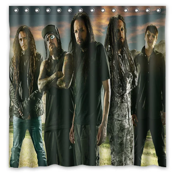 Korn Band Printed Polyester Shower Curtain Waterproof Home Bathroom Curtains With 12 Hooks 180x180CM | Дом и сад