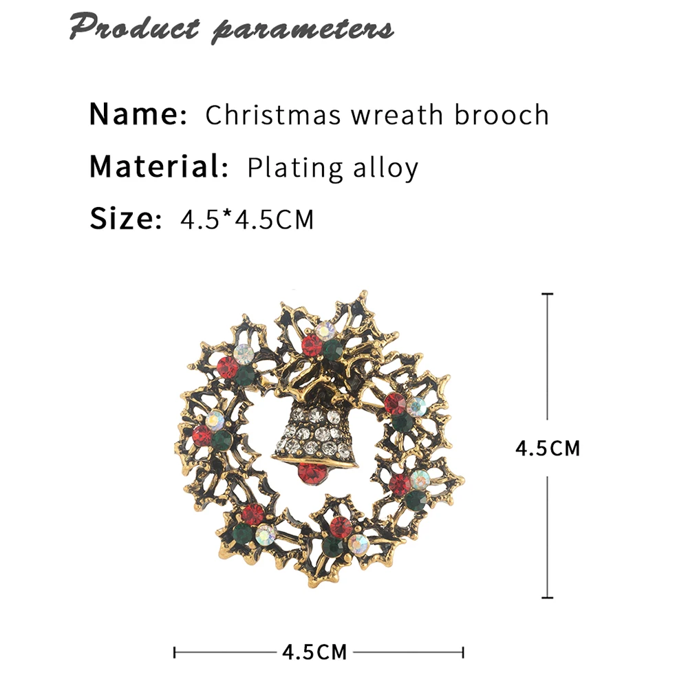 Brooches Pin Badge for Clothing Bells Garland Style Rhinestone Icon Christmas Decor on Backpack DIY Accessories Wholesale | Дом и сад