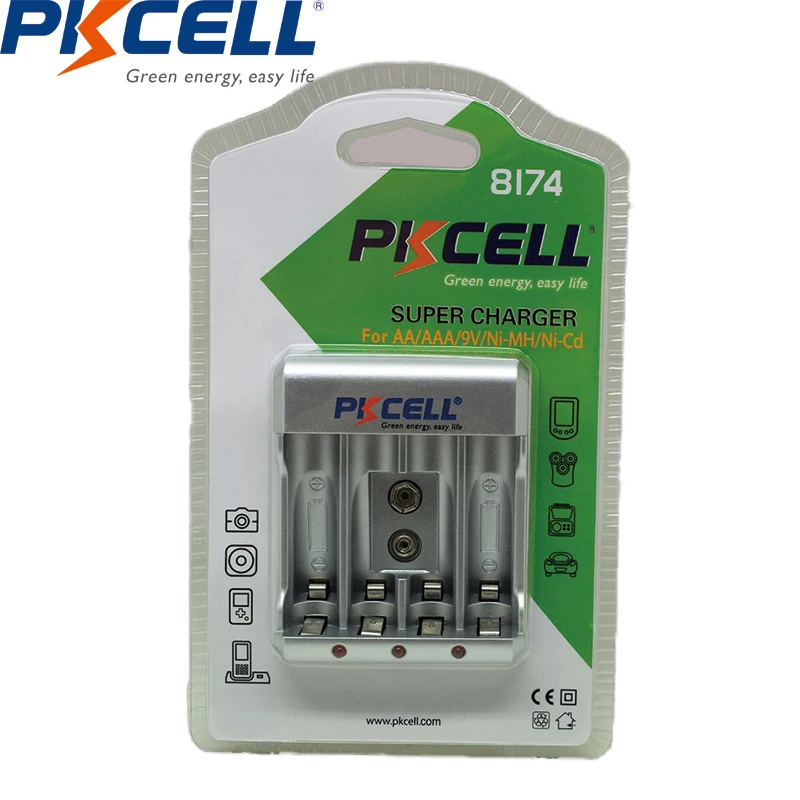 PKCELL 9V инфракрасный термометр аккумуляторная батарея PP3 6F22 6LR61 MN1604 9v и 1 2 v AA/AAA NIMH/NICD