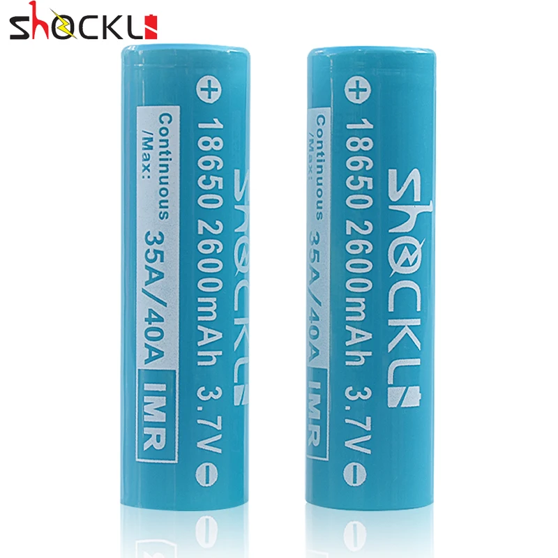 Shockli 18650 батарея 2600mAh 3 7 V литий ионная аккумуляторная 40A литиевая для фонарей