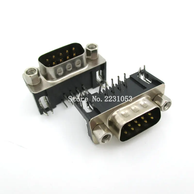 5 шт./лот разъем RS232 DB9 DR9 male 9 контактный Разъем изогнутые ножки сварная