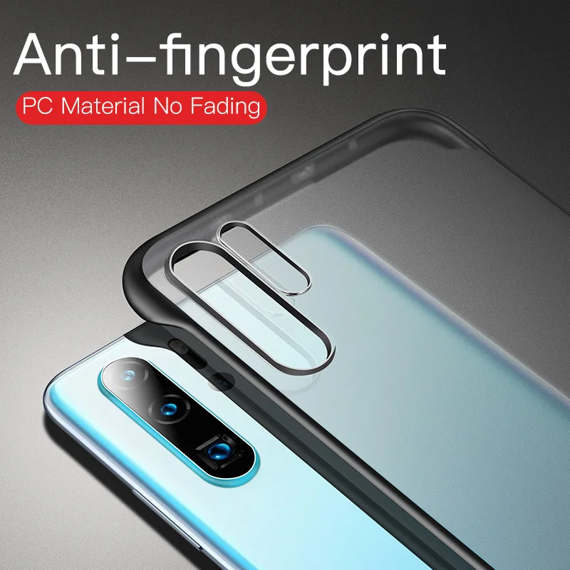 Безрамочный чехол для Huawei P30 Pro прозрачный матовый Силиконовый P20 Mate 20 Honor V20