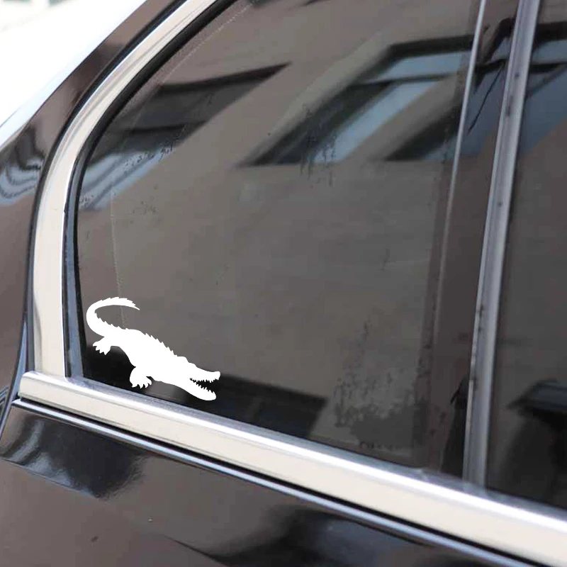 YJZT 15.8CM*11.5CM Ferocious Crocodile Car Stickers Decor Body Of Vinyl Decal Black/Silver C4-1484 | Автомобили и мотоциклы