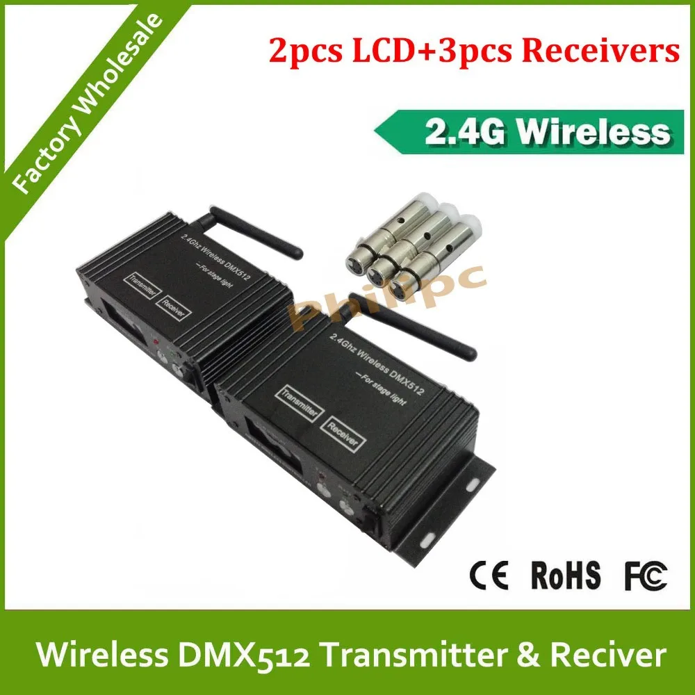 

DHL Fast Free Shipping Wireless DMX Transceiver 2 PCS Transmitter & 3 PCS Receiver