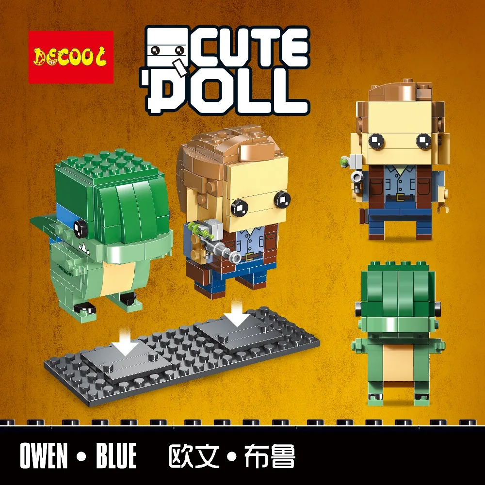 Строительные блоки playmobil Kennie Groot & Rocket Steve Creper Owen Blue Brickheadz экшн фигурки подарки для