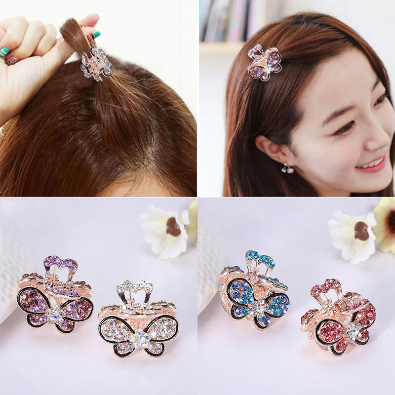 

LNRRABC 1 шт. мини шпильки в форме бабочки 4 Цвета Корона со стразами заколки для волос с цветочком жениские аксессуары для ухода за волосами