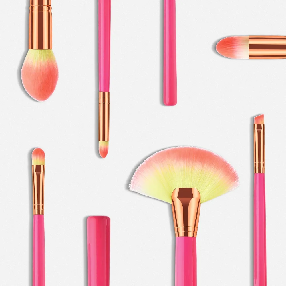 6 Pc Professional Fan Shape Makeup Brush Blending Highlighter Contour Face Loose Powder Cosmetics high quality cosmetics | Красота и
