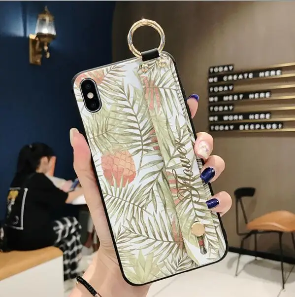phone bag case Чехол из ТПУ с ремешком для huawei mate 20 10 pro P30 P20 pro lite honor 20 10 nova 4 3 3i, чехол, наручный браслет с цветами, держатель для телефона - Цвет: phone bag case