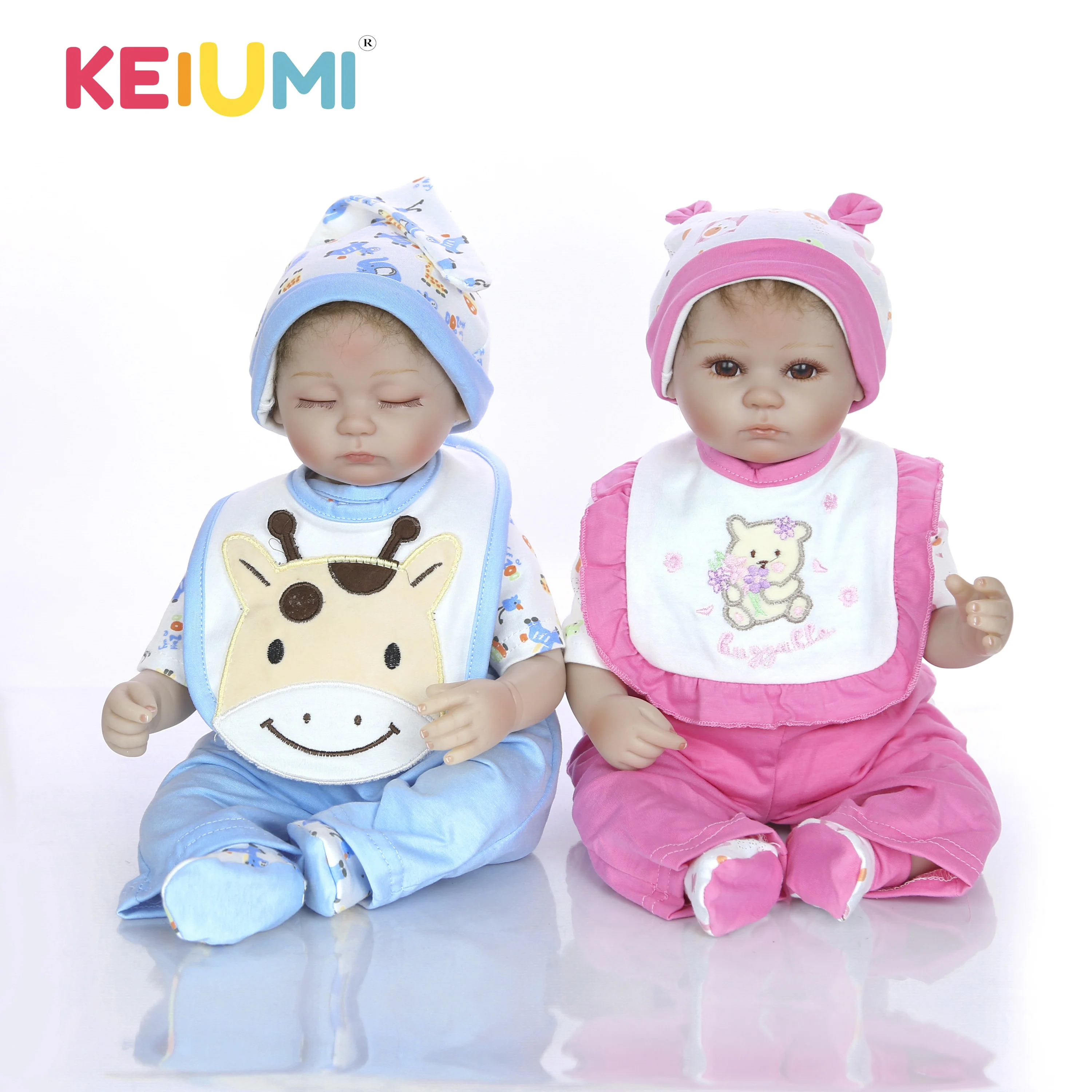 Оптовая Продажа 17 дюймов 42 см реалистичные близнецов Reborn Baby Doll ткани тела