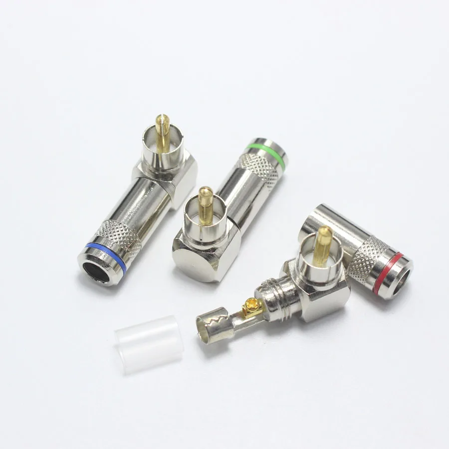 EClyxun 3 шт./лот высококачественный L образный прямоугольный разъем RCA штекер без