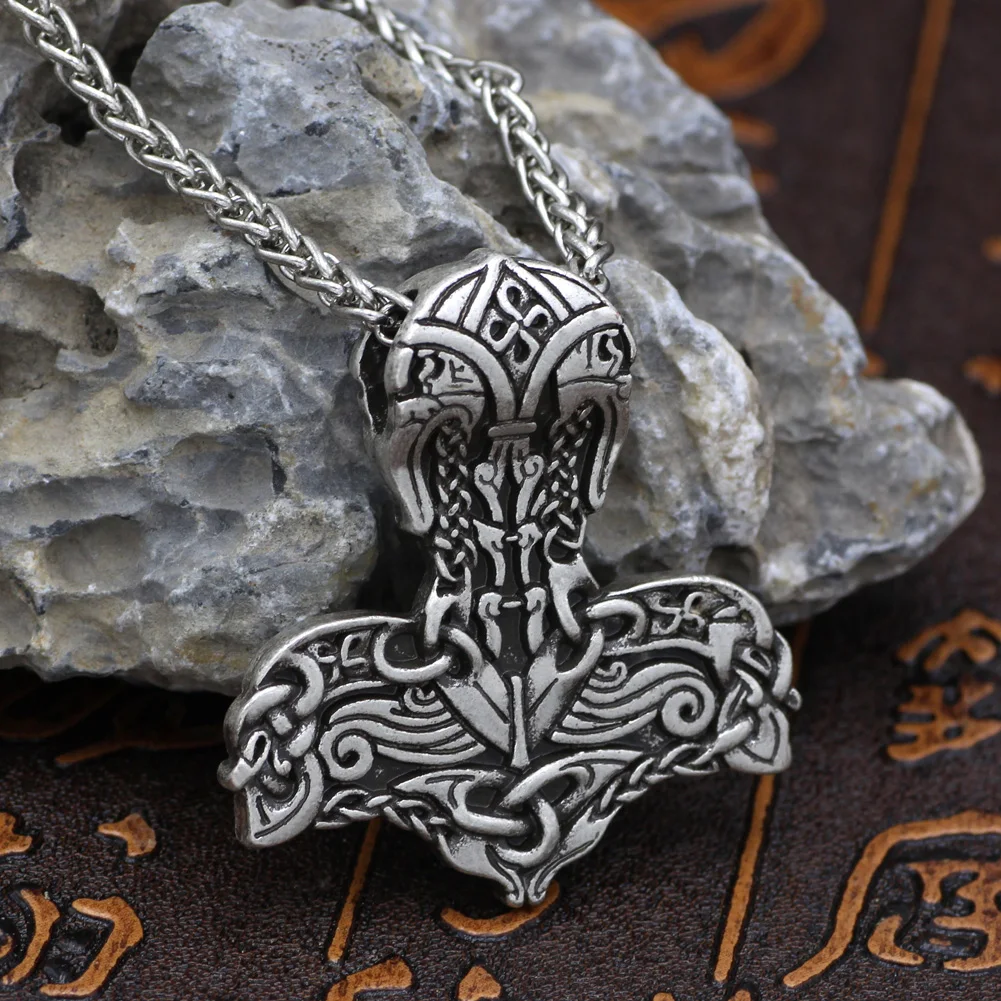 Мужское ожерелье с подвеской viking thor odin face wolf Hammer Of Молот Тора мьельнир