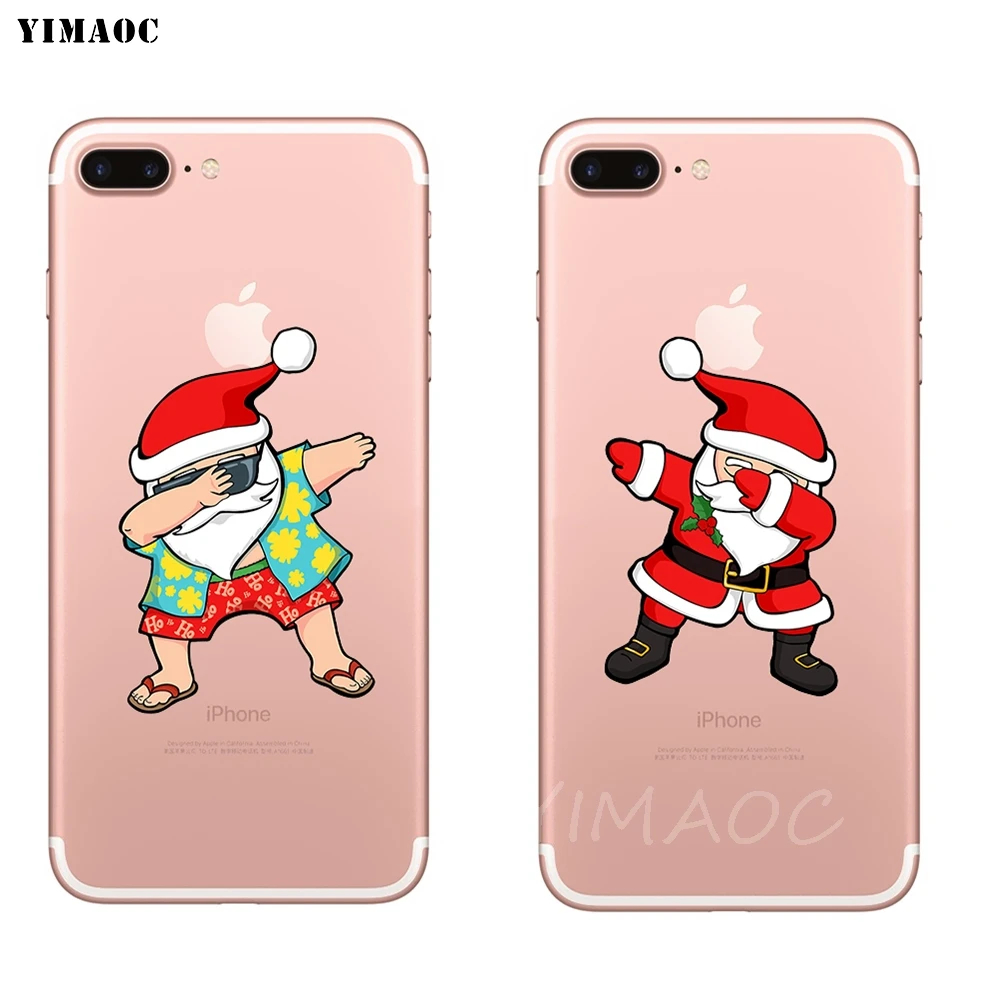 YIMAOC Santa Claus Christmas happy holidays Soft TPU Silicone Case for Apple iPhone 8 7 6 6S Plus X 5 5S SE XS Max XR |