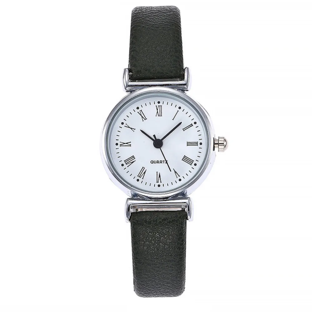 Женские модные часы с арабскими цифрами маленький циферблат кожаным ремешком