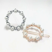 fashion simple simulated pearl hairpin girl elegance bobby pin wedding hair jewelry accessories circle hair clip barrette pearl
