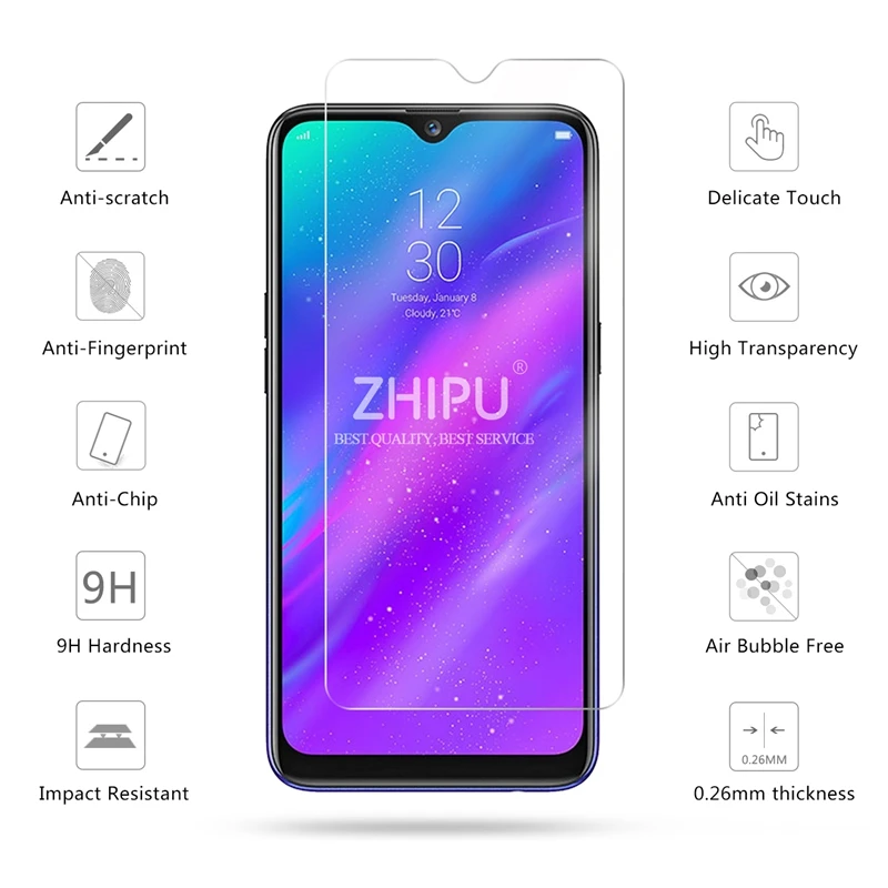 Закаленное стекло Realme 3 для OPPO Защитное экрана 2.5D 9 H закаленное защитная