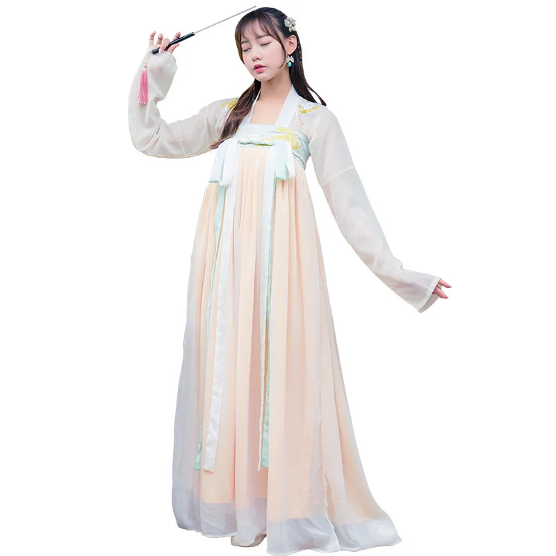 Hanfu Женская юбка на груди повседневная весенний костюм в китайском стиле феи