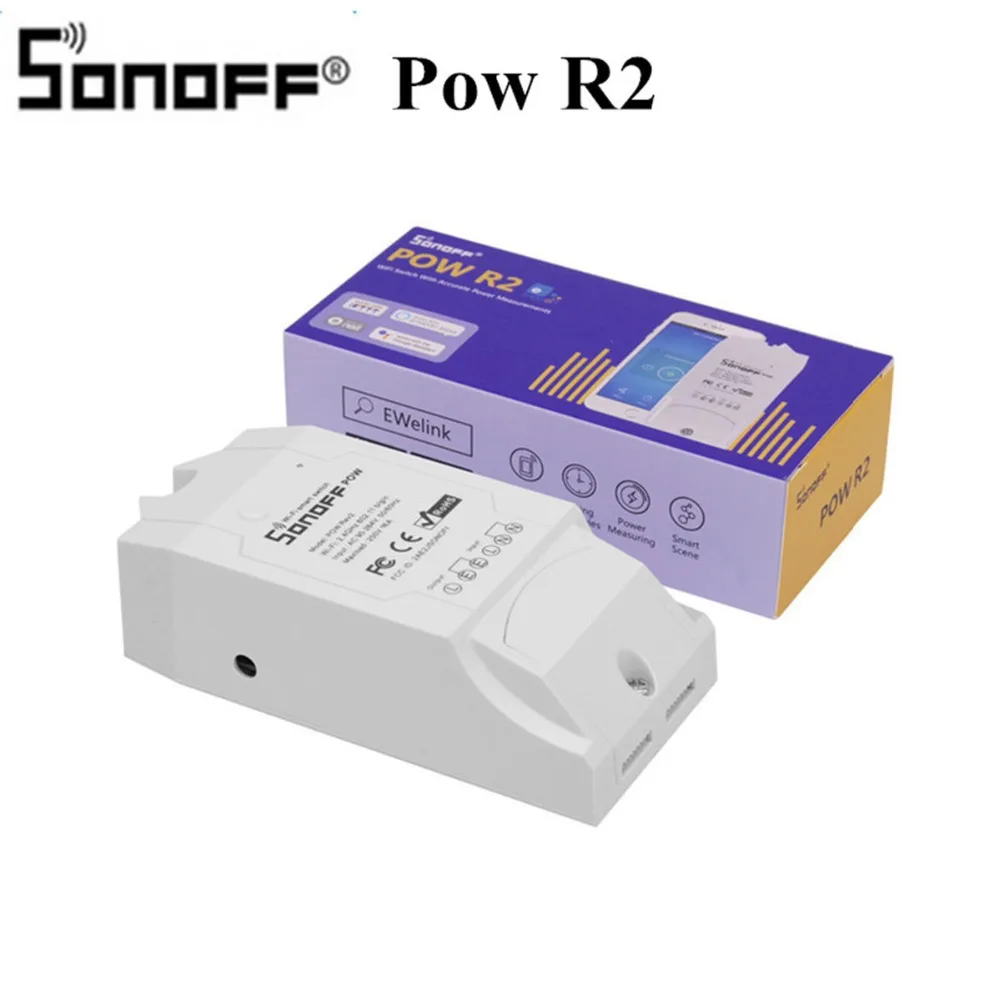 

Умный Wi-Fi-контроллер Sonoff Pow Real R2, измерение потребления в реальном времени, 16 А/3500 Вт, устройство для умного дома через Android IOS, 2 шт.