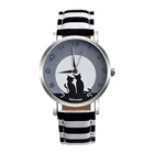 Часы женские кварцевые с кожаным ремешком, с принтом кошки