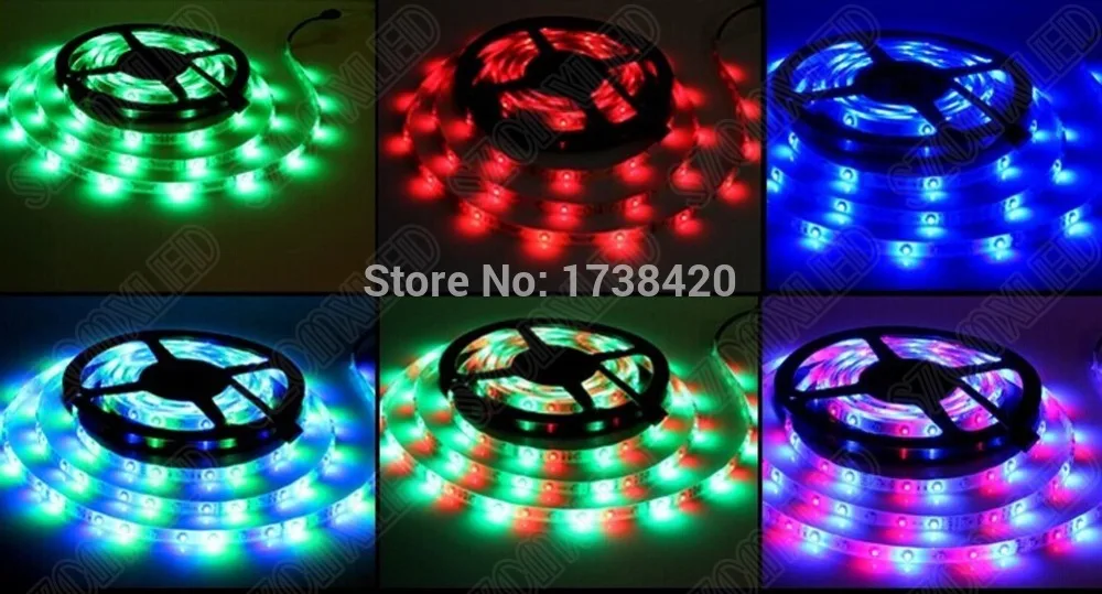 Светодиодная лента 3528 SMD 30 м/лот 60 светодиодов/м RGB гибкий свет DC 12V 4 8 W rgb неоновая