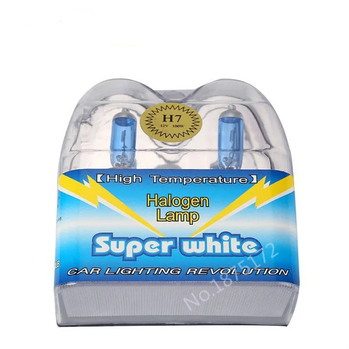 Ксеноновые супер белые галогенные автомобильные лампы H7 12 в 100 Вт 6000K фары для